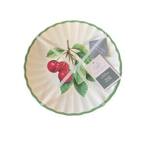 RACHEL ASHWELL MELAMINE Salad Plates Set Of 4 New 8" Cherry THE‎ FARMHOUSE